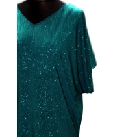 Wieczorowa tunika Oversize z błyszczącą nitką - zielona